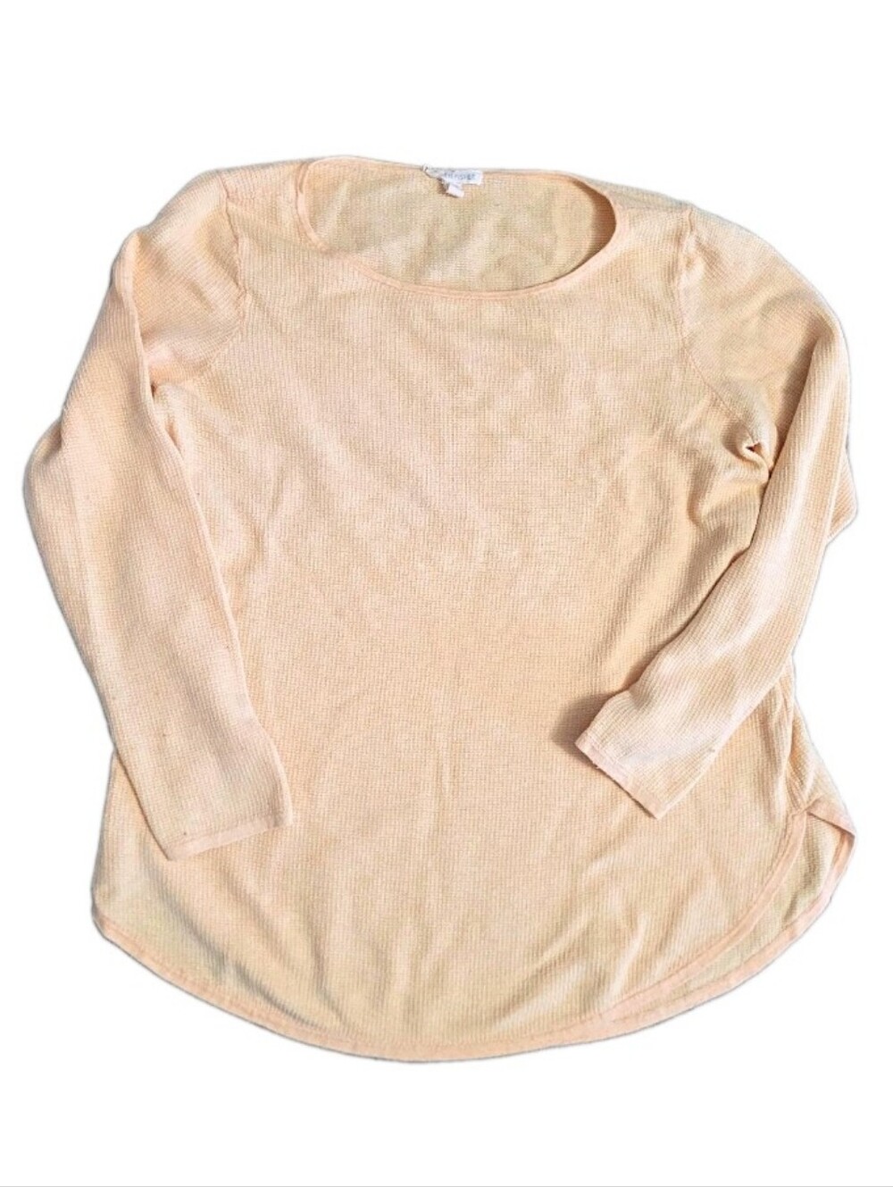 EILEEN FISHER Organic Cotton Cashmere Waffle Knit Tunic Top Sweater Scoop Neck
